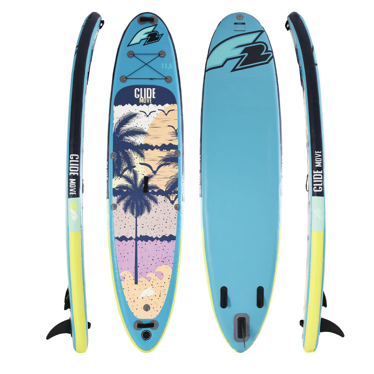 F2 Stand Up Paddle Board Glide Move Board Only SUP 10'5 Grün Angebot Modell