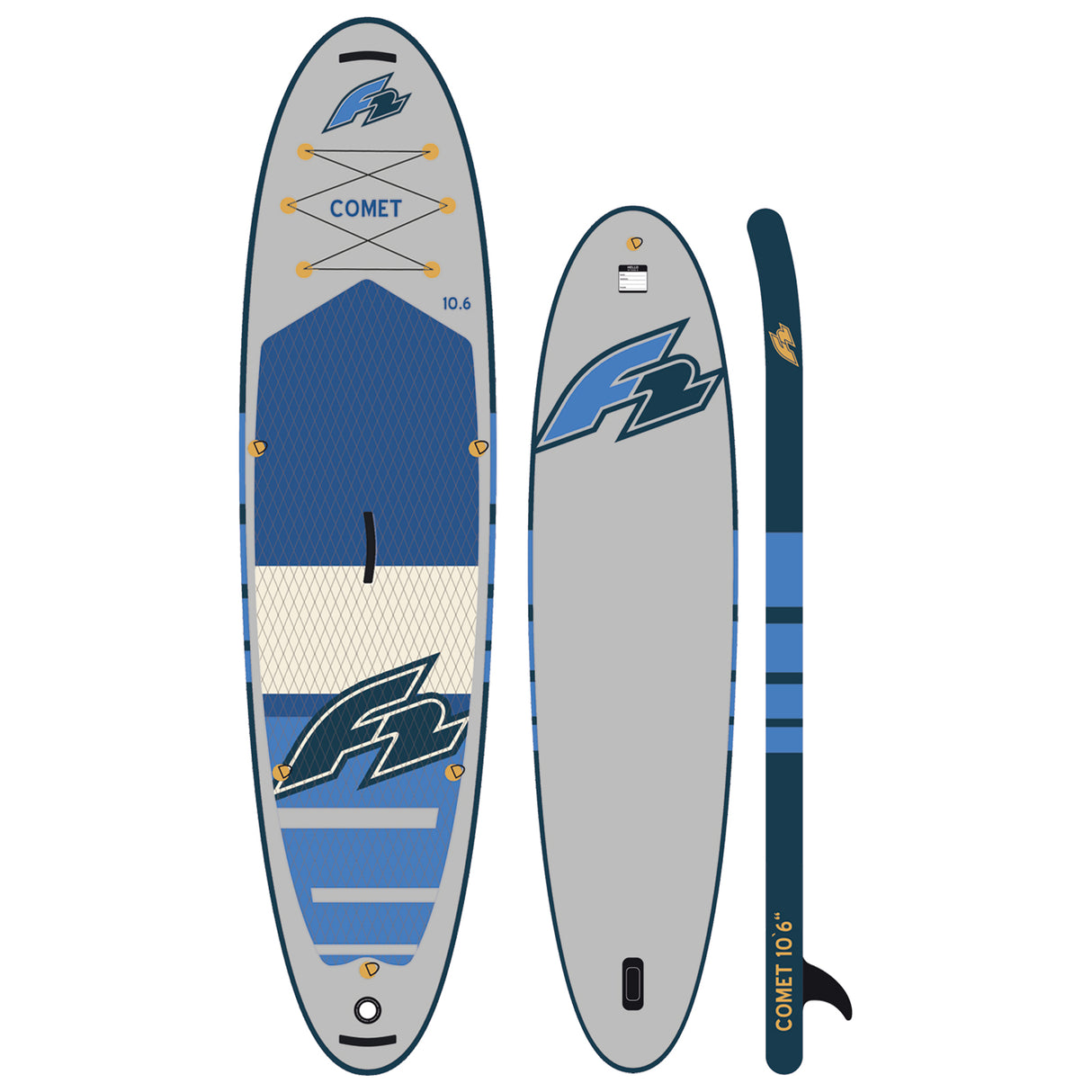 F2 SUP Stand Up Paddle Board Comet Grau - Komplettset Größen und Zubehör wählbar
