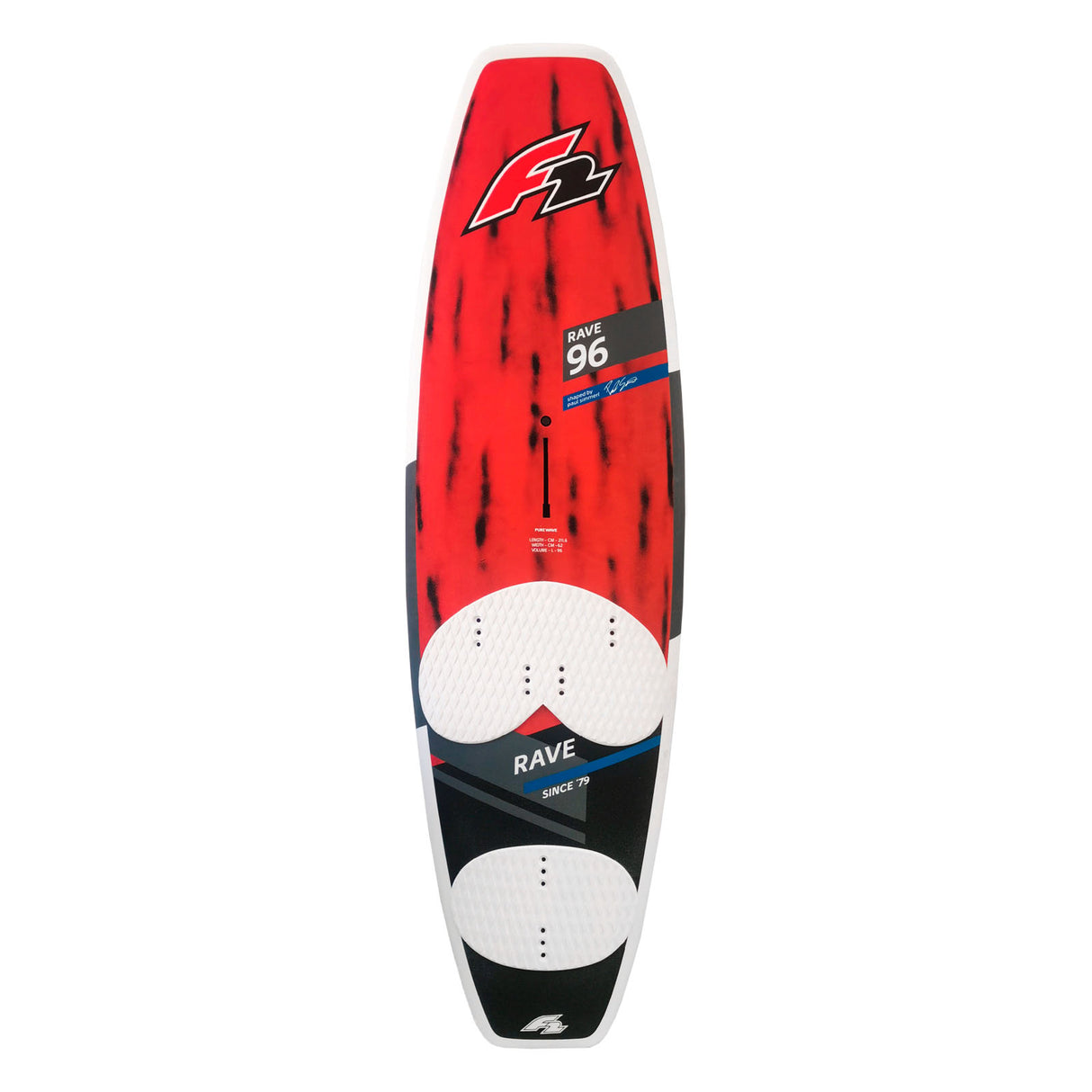F2 Sale Windsurfboard Rave 86L Rot/Schwarz Modell 2022/23 NEU