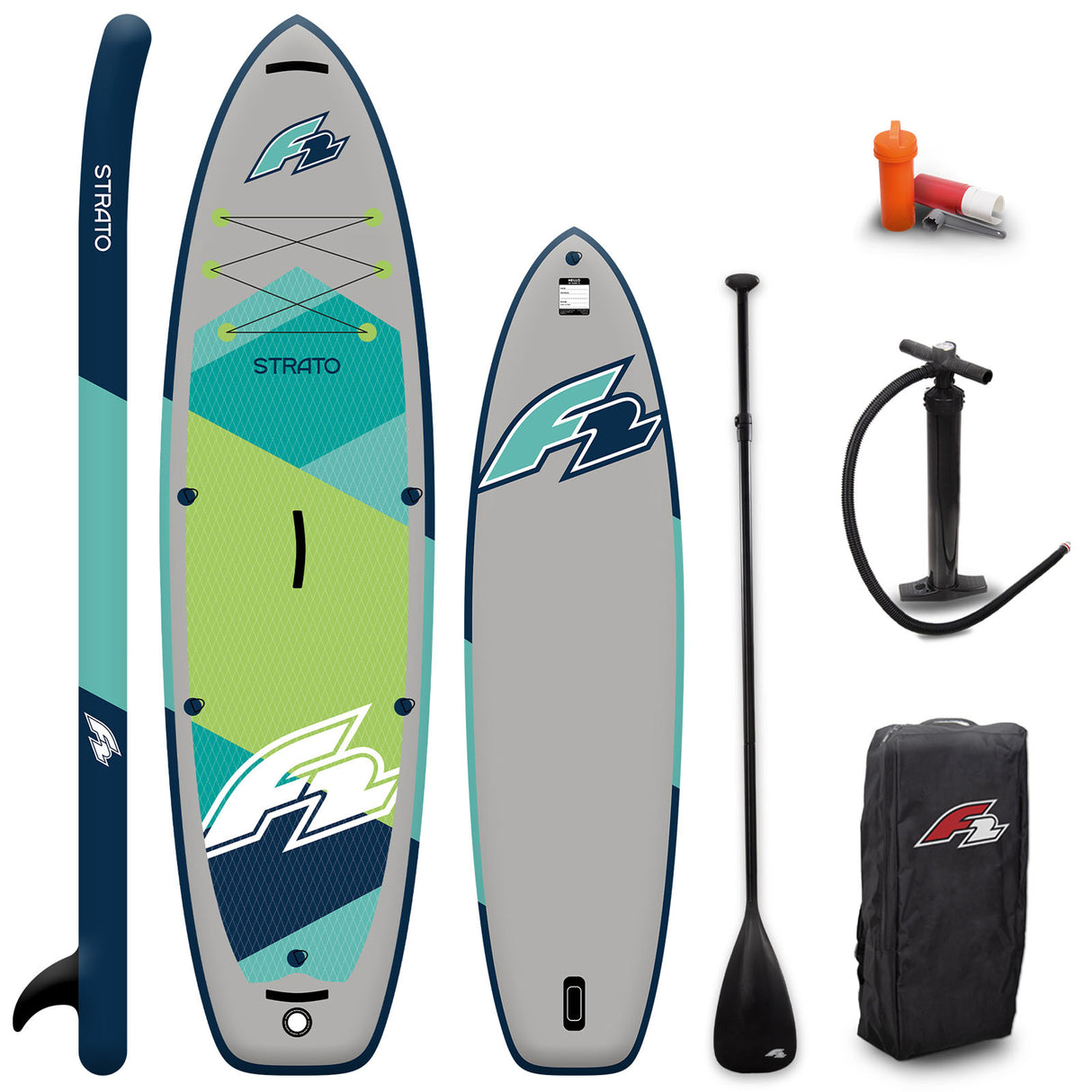 F2 SUP Stand Up Paddle Board Strato 10'0''/10'5"/11'5"/12'5'' wählbar Grün