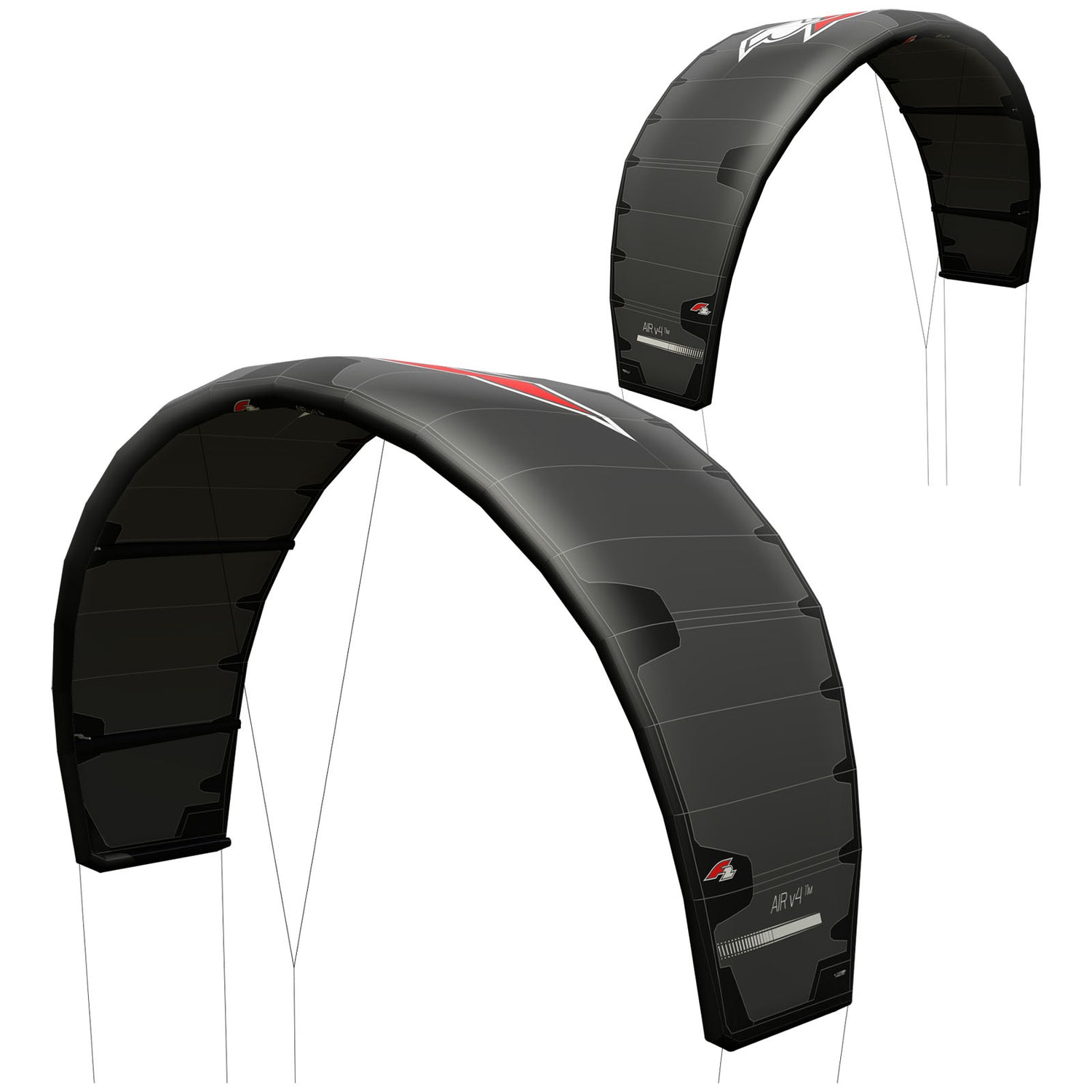 F2 Kite Air V4 8-13qm Größe wählbar Schwarz 2024/25