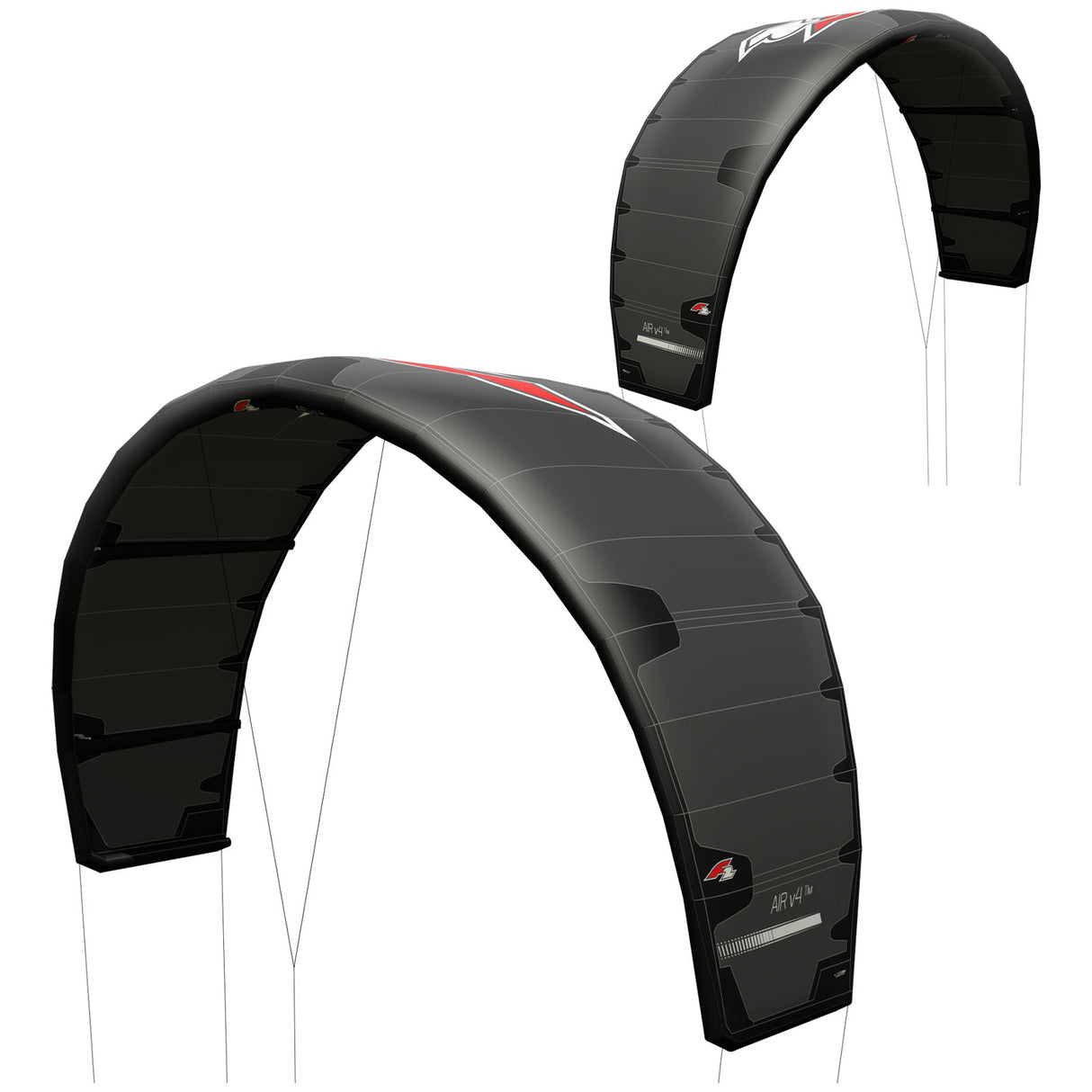 F2 Kite Air V4 8-13qm Größe wählbar Schwarz 2024/25