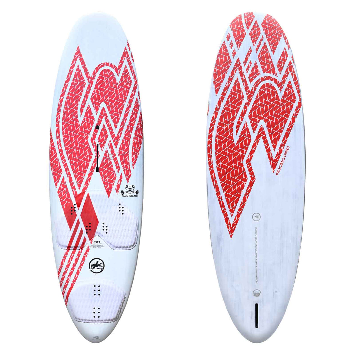 F2 Windsurfboard Rodeo Pro 80-104L Größe wählbar Weiss/Rot 2024/25