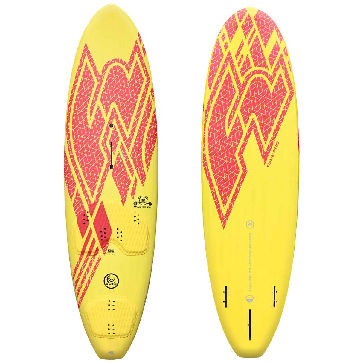 F2 Windsurfboard Rave Pro 90-110L Größe wählbar Gelb/Rot 2024/25