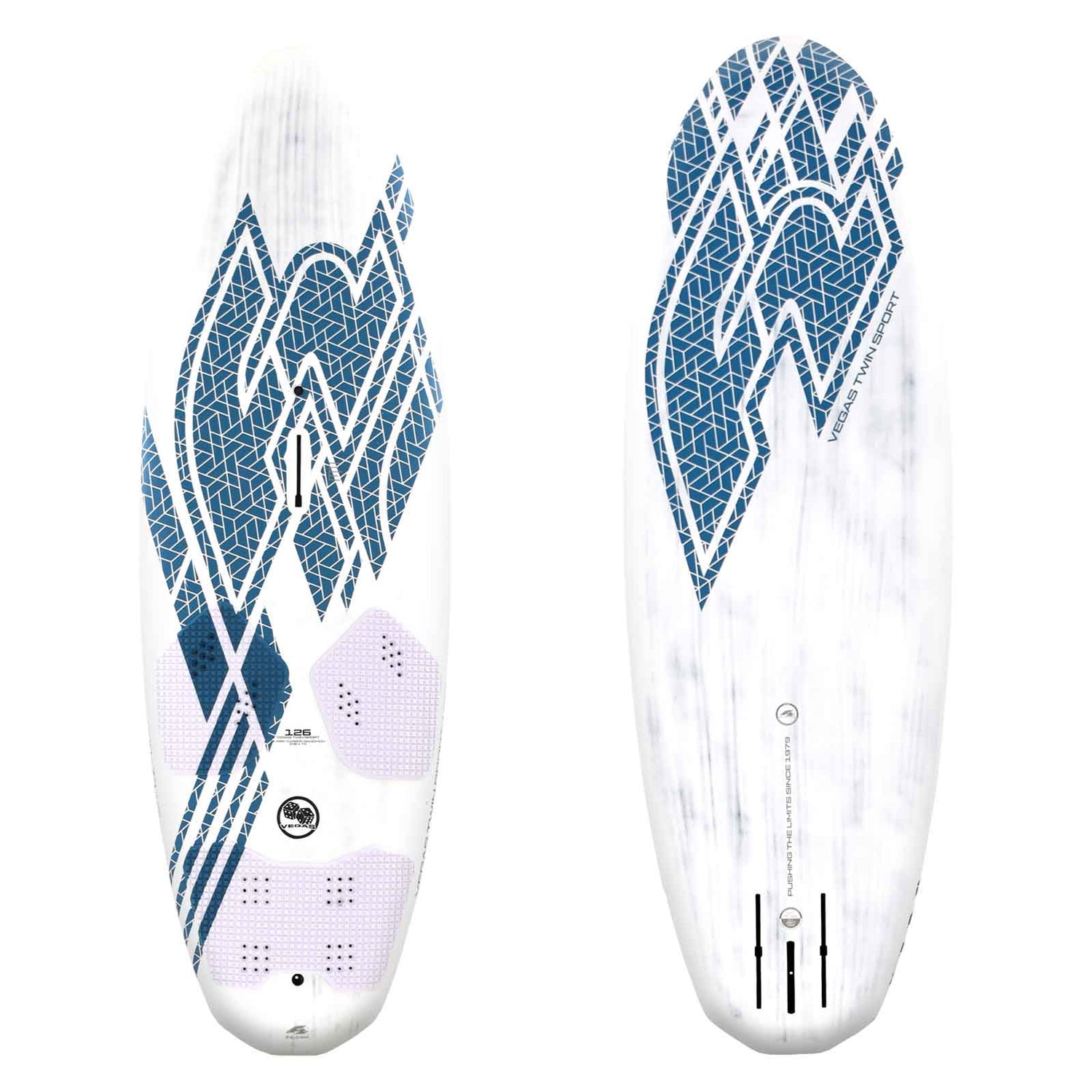 F2 Windsurfboard Vegas Twin Sport 126-156L Größe wählbar Weiss/Blau 2024/25