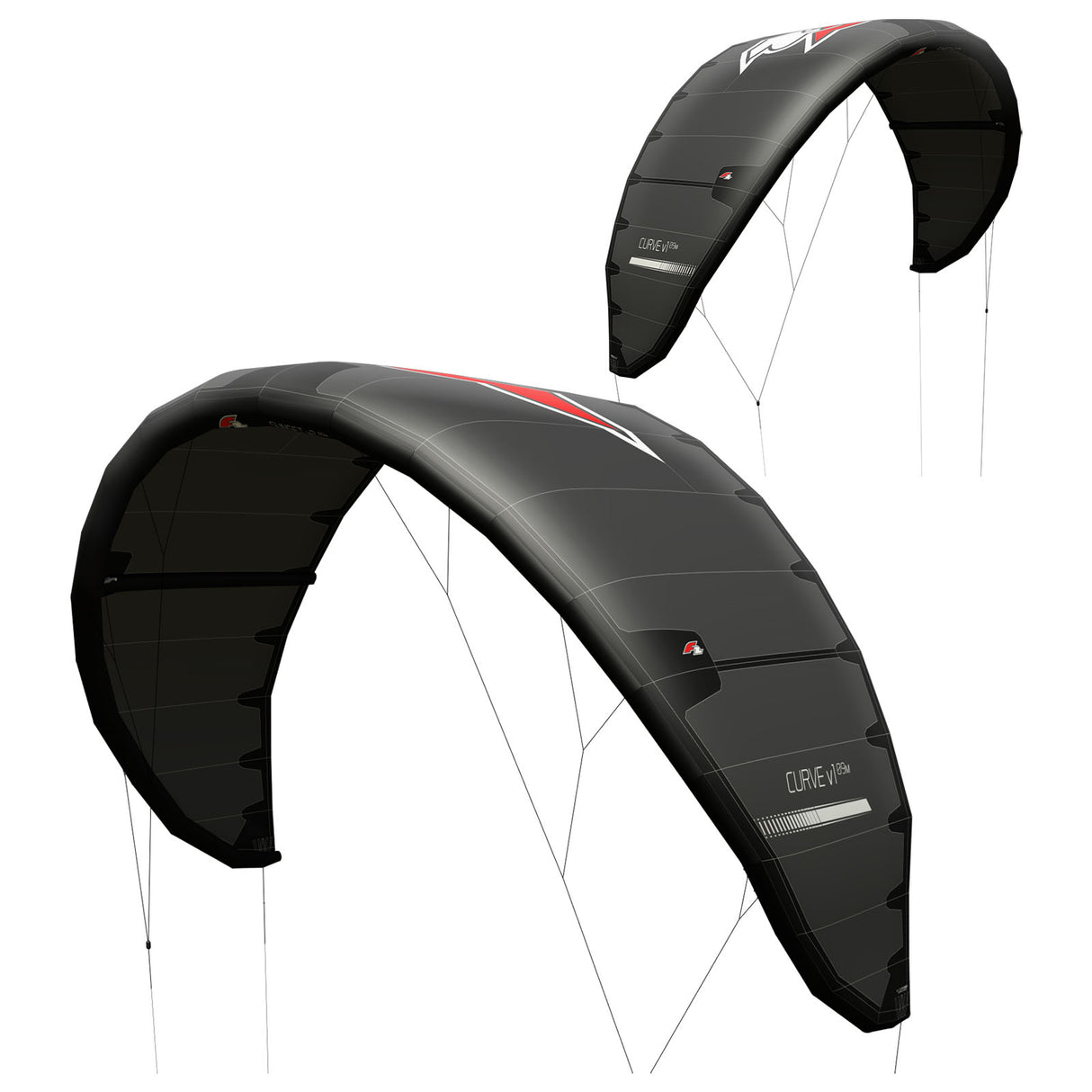 F2 Kite Curve 7-15qm Größe wählbar Schwarz 2024/25