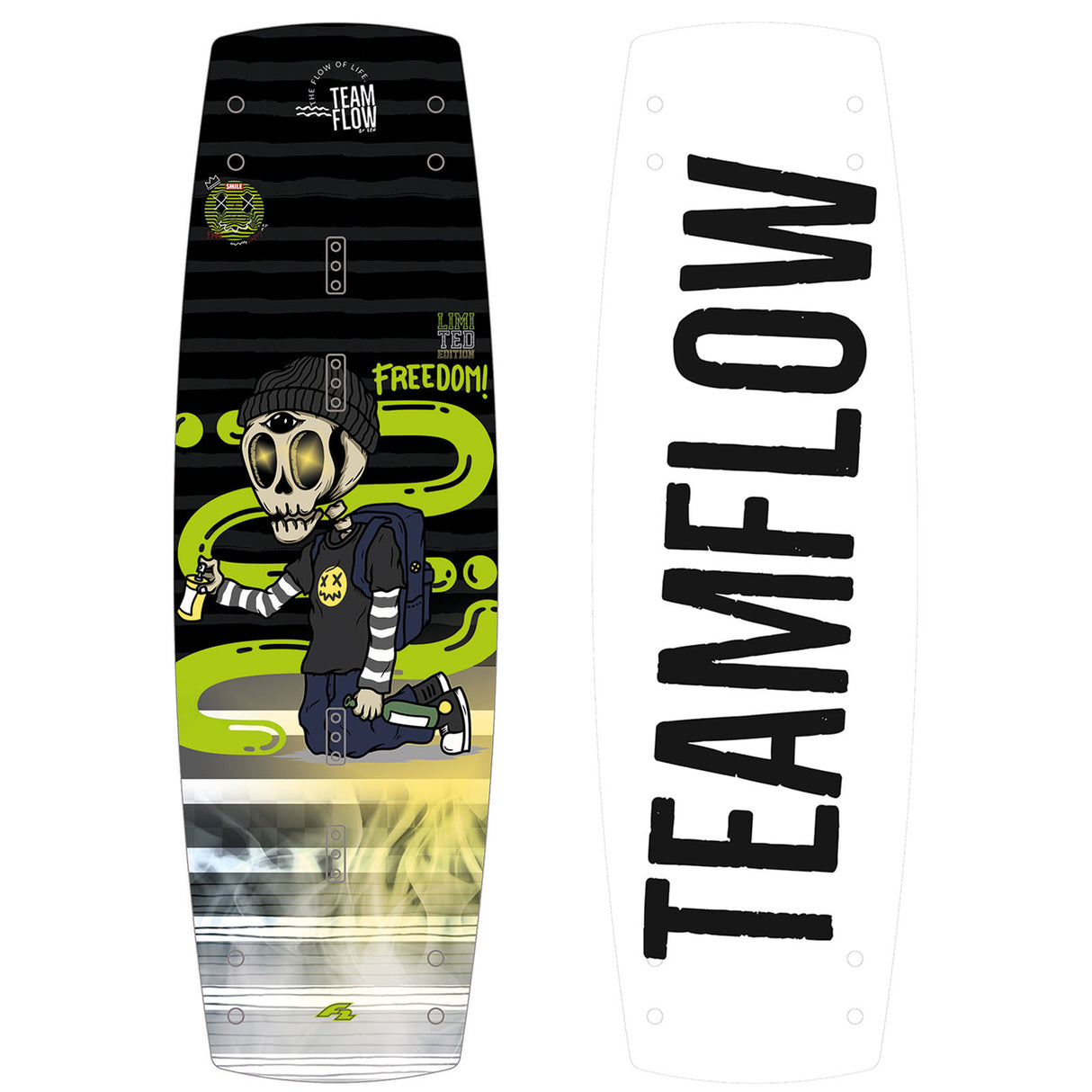 F2 Wakeboard Freedom Team Flow 136-148cm Größe wählbar Schwarz 2025