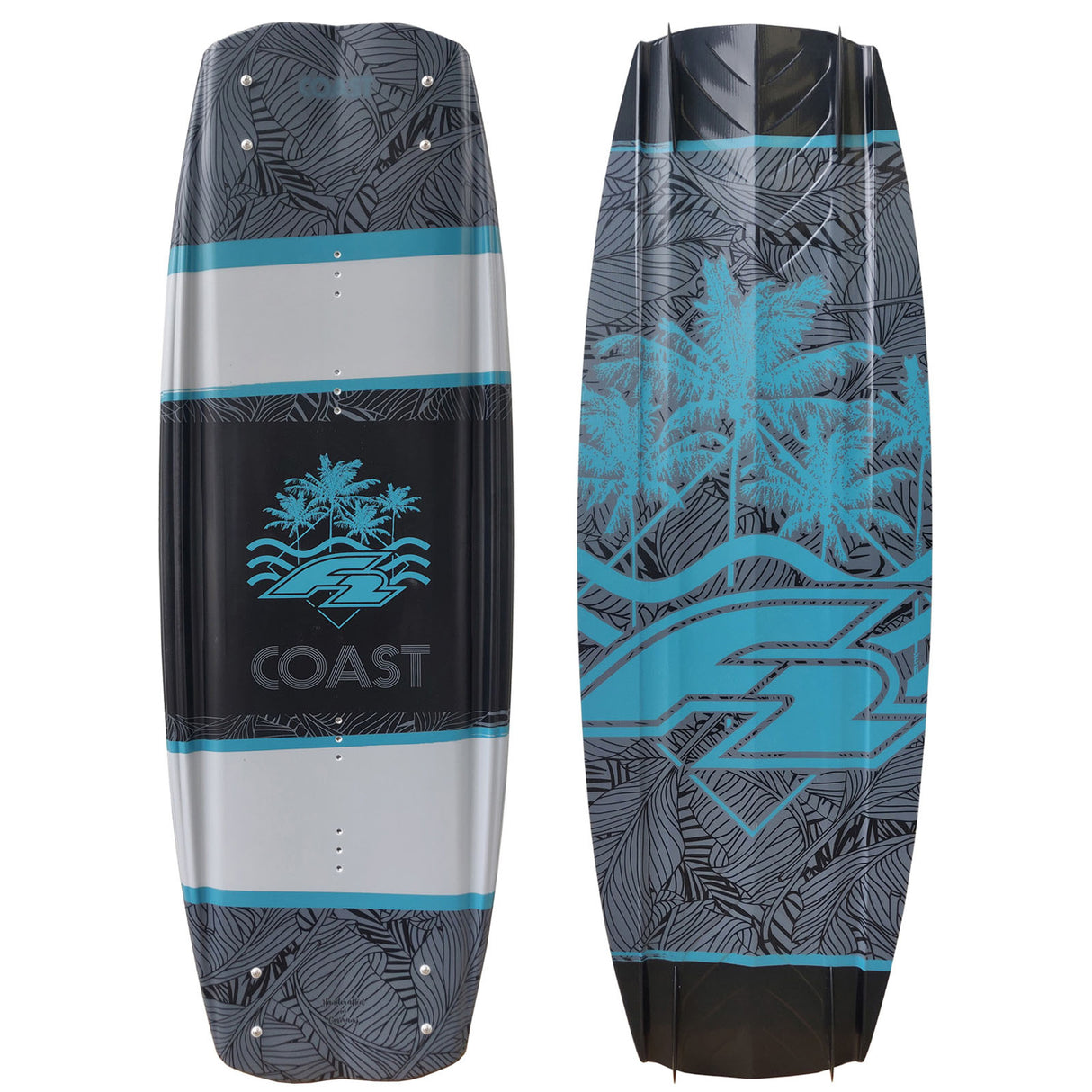 F2 Set Wakeboard Coast Classic Grau 144cm mit Bindung Team Boot Weiss