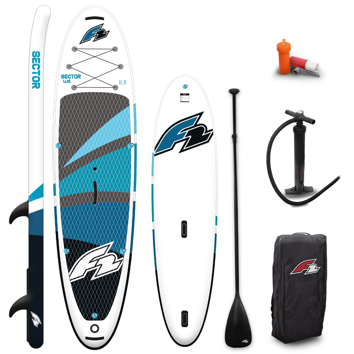 F2 Stand Up Paddle Board SECTOR WS Windsurf SUP Größe wählbar Blau