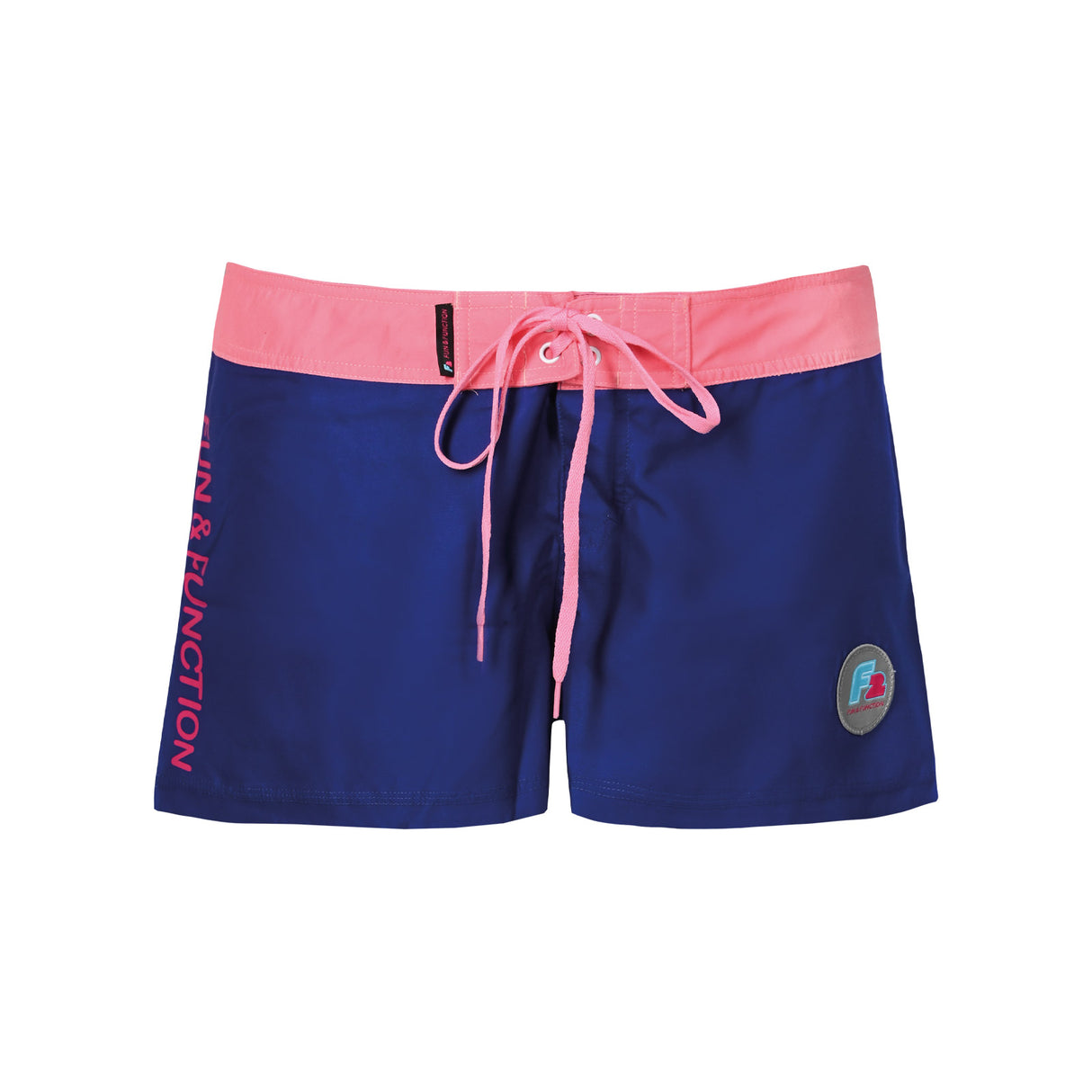 F2 Retro Boardshorts Classic Plum Damen Badeshorts Kurz Lila - Größe wählbar
