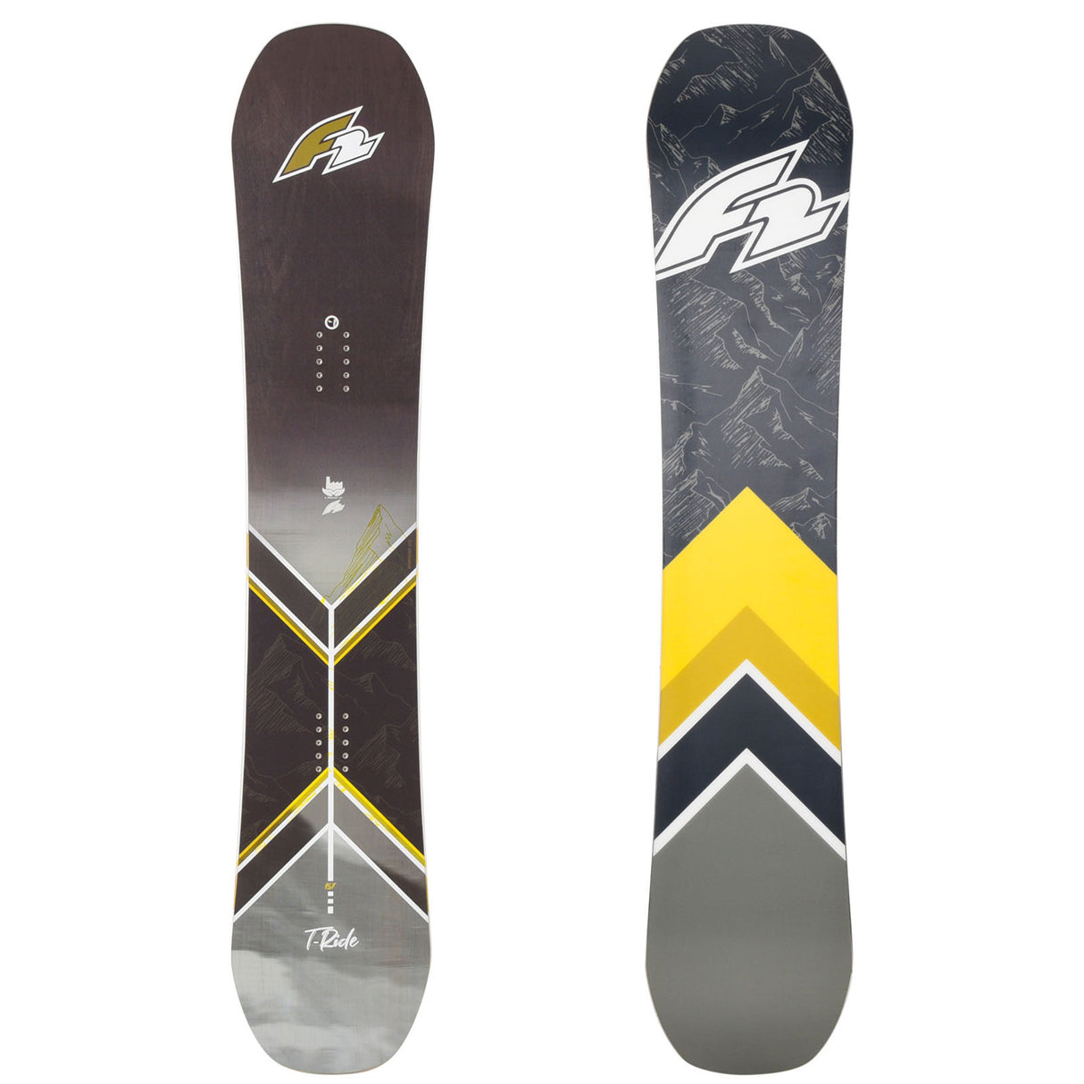 F2 Herren Snowboard T-Ride Wood Freeride Größe wählbar Schwarz/Grau 2023/24