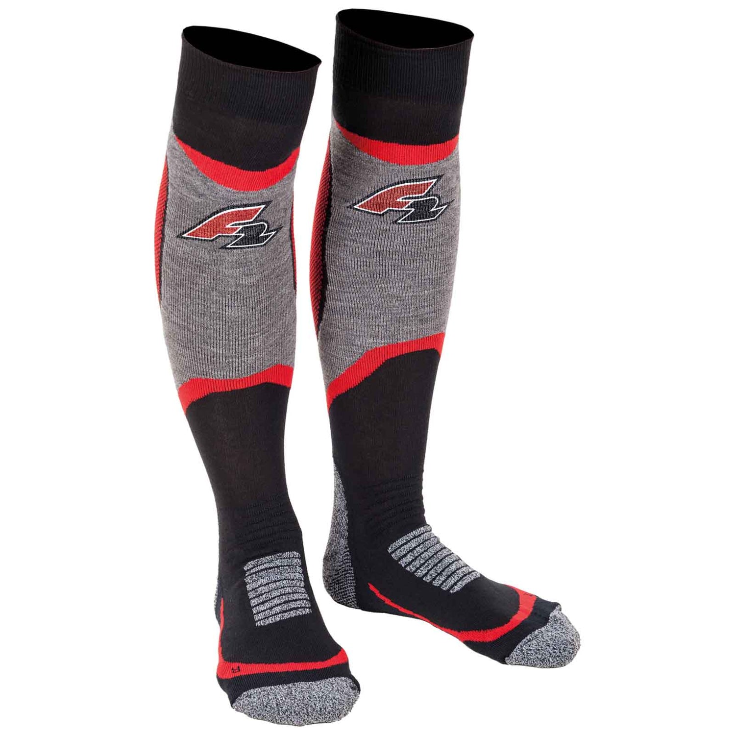 F2 Snowboard Strümpfe Socks - Speedster 34-47 Größe wählbar Schwarz/Rot 2024/25