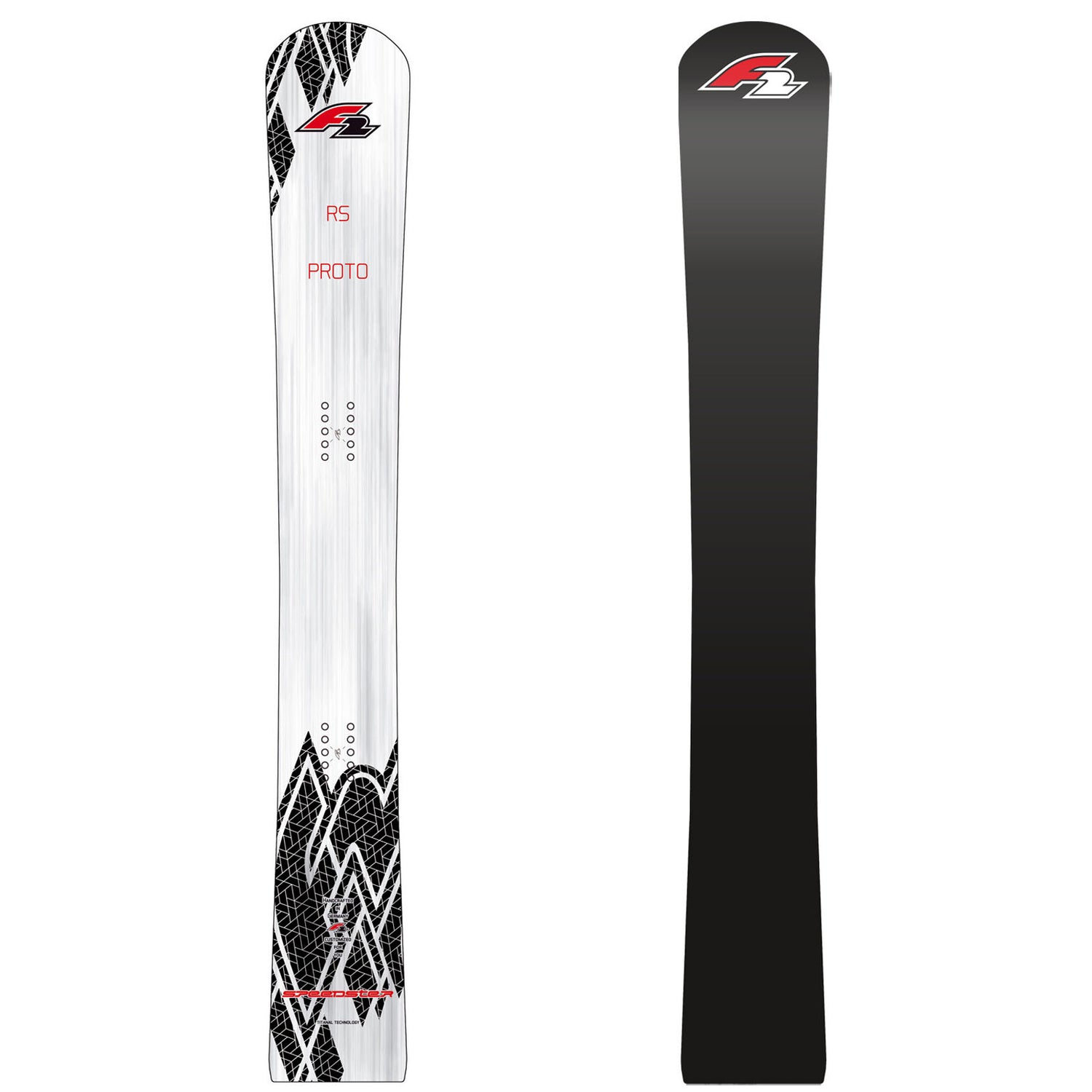 F2 Snowboard Speedster Proto RS Race Größe wählbar Silber/Schwarz 2024/25