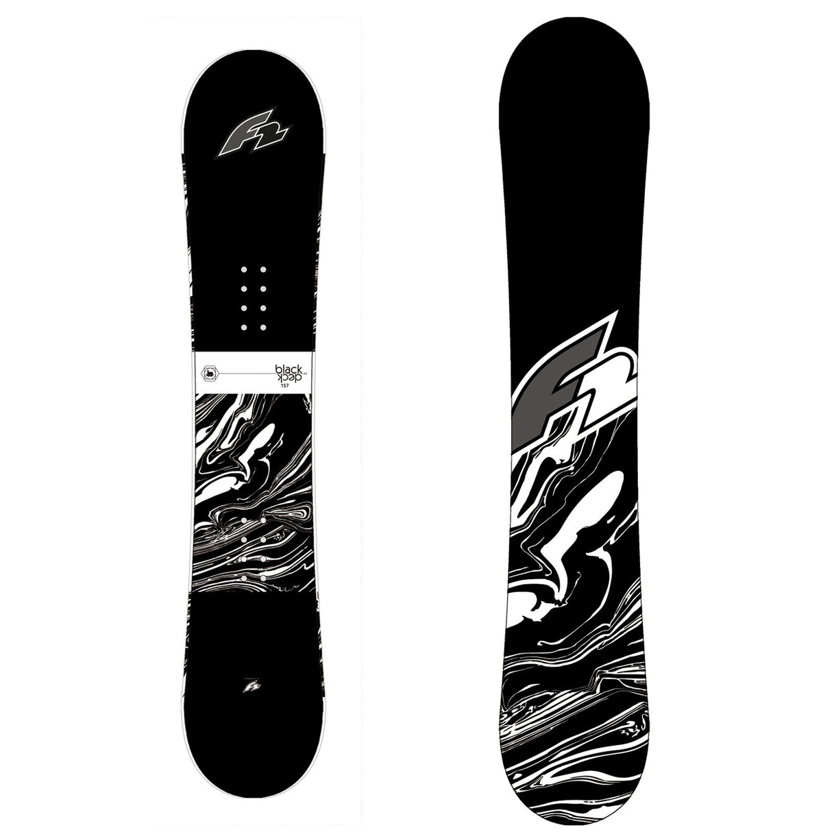 F2 Herren Snowboard Black Deck Freestyle Größe wählbar Schwarz 2024/25