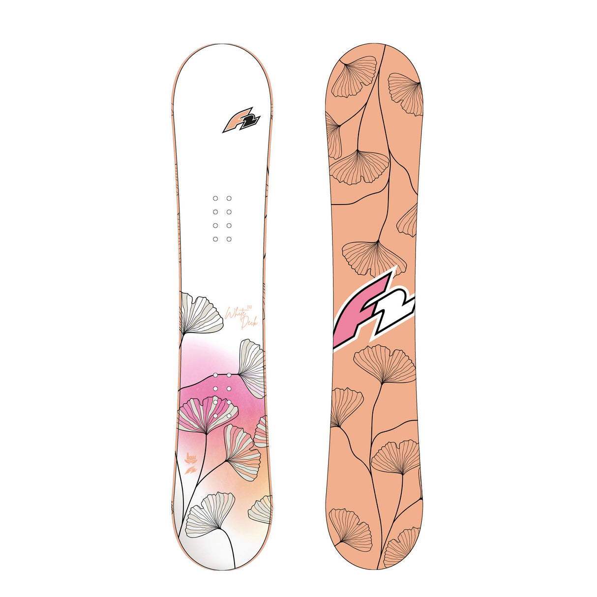 F2 Damen Snowboard White Deck Freeride Größe wählbar Weiß 2025