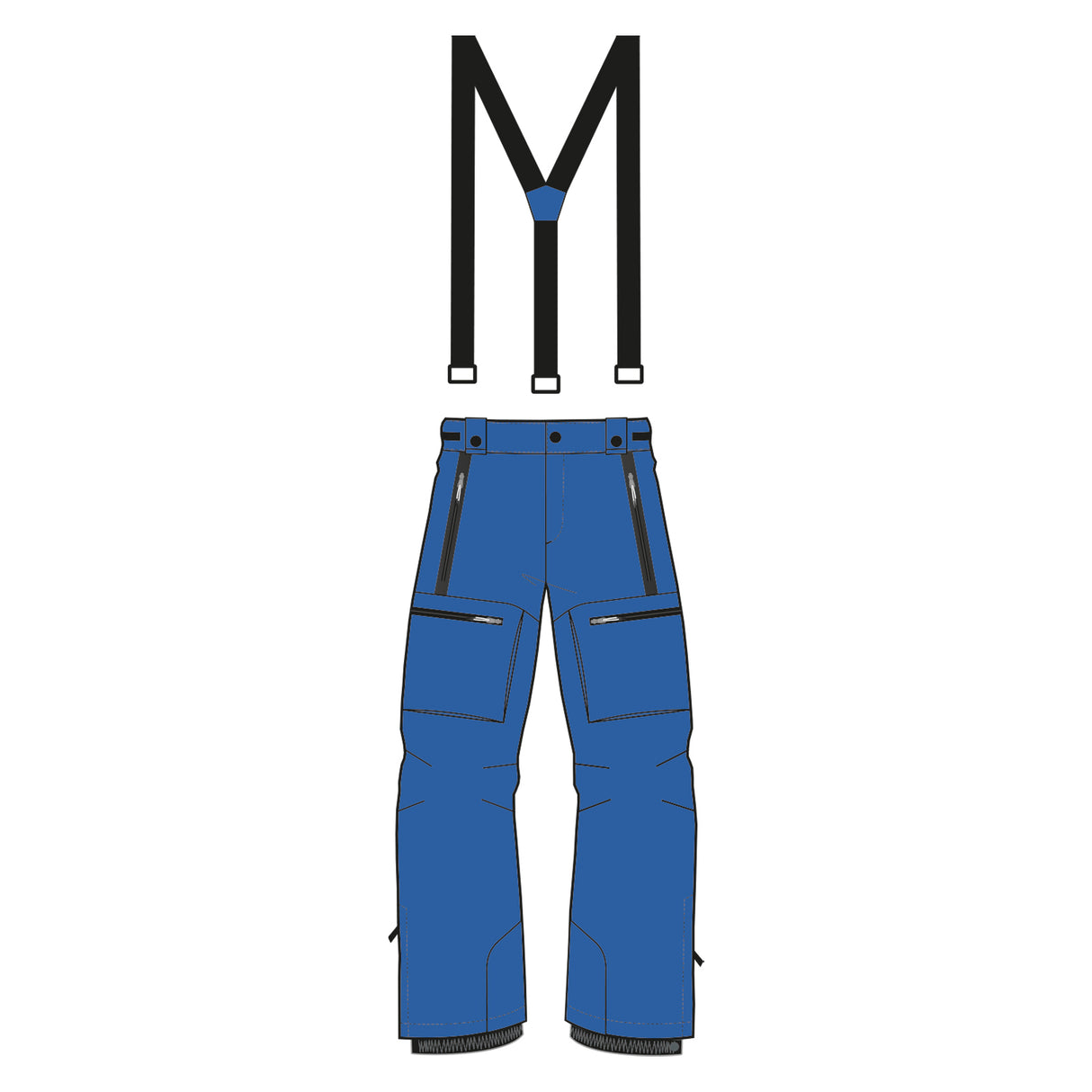 F2 Snowboard/Ski Träger Hose Storm XS-XXL Größe wählbar Royalblau 2025