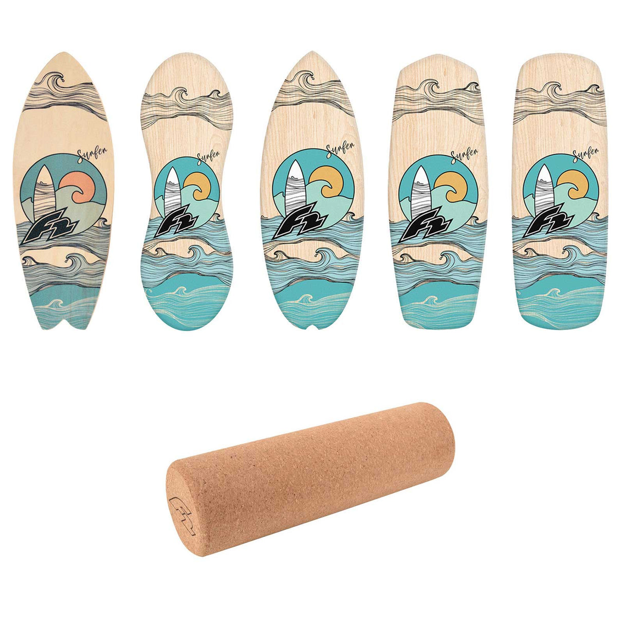 F2 Balance Board Set mit Korkrolle Komplettset Modell wählbar