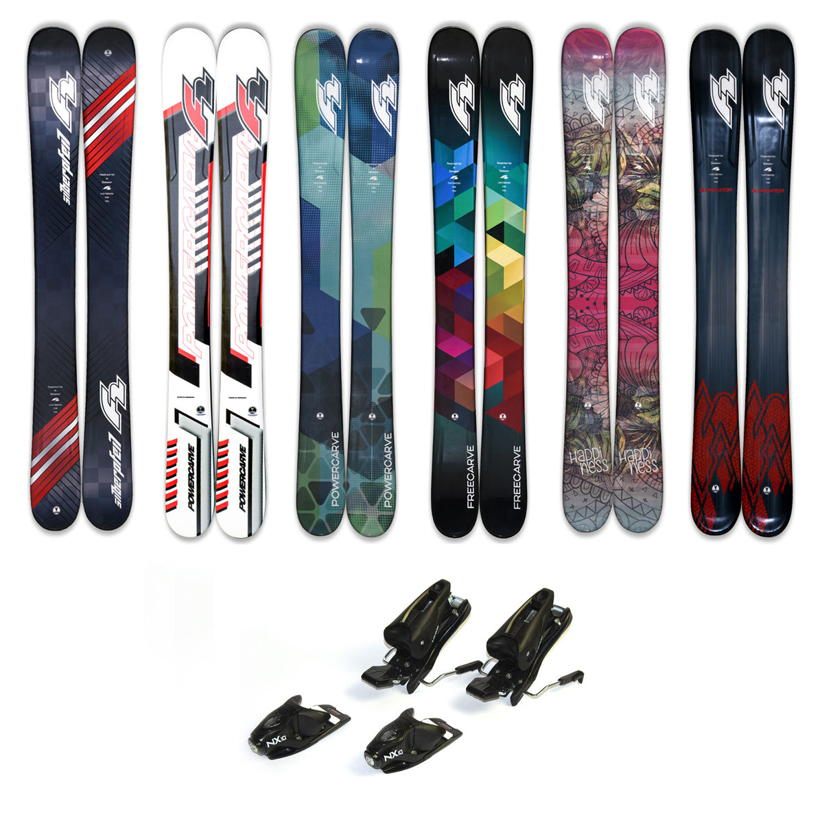 F2 Set Snowblades 99cm mit Sicherheitsbindung Komplettset Modell wählbar