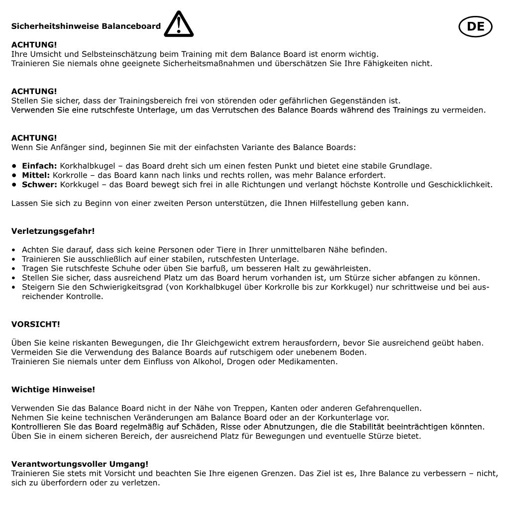 F2 Kork Balance Boards Balance Training Board Only - Modell wählbar