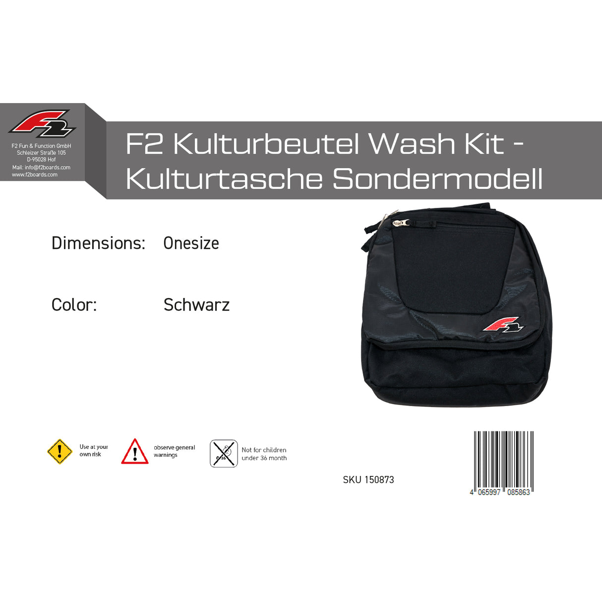 F2  Kulturbeutel Wash Kit - Kulturtasche Sondermodell One Size Schwarz