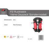 F2  Rucksack Veine Daypack Sondermodell 24L Rot/Schwarz