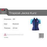 F2 Damen Neopren Oberteil Tropical Jacke Kurz 2,5mm Größe wählbar Multicolor