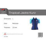 F2 Damen Neopren Oberteil Tropical Jacke Kurz 2,5mm Größe wählbar Multicolor