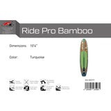 F2 Hard SUP Ride Pro Bamboo 10'4"/11'4" wählbar Türkis 2024/25