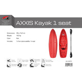 F2 Marken Kajak Axxis - Angelkajak 1 Sitzer mit Paddel Rot