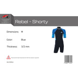 F2 Herren Neopren Anzug Rebel - Shorty 3/2 mm Farbe/Größe wählbar 2024/25