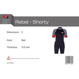 F2 Herren Neopren Anzug Rebel - Shorty 3/2 mm Farbe/Größe wählbar 2024/25