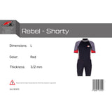 F2 Herren Neopren Anzug Rebel - Shorty 3/2 mm Farbe/Größe wählbar 2024/25