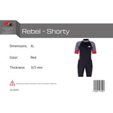 F2 Herren Neopren Anzug Rebel - Shorty 3/2 mm Farbe/Größe wählbar 2024/25