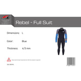 F2 Herren Neopren Anzug Rebel - Full Suit 4/3 mm Farbe/Größe wählbar 2024/25