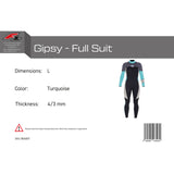 F2 Damen Neopren Anzug Gipsy - Full Suit 4/3 mm Farbe/Größe wählbar 2024/25