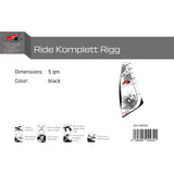 F2  Windsurf Segel Ride Komplett Rigg 5-7,5qm Größe wählbar Schwarz 2024/25