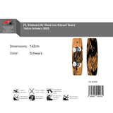 F2  Kiteboard Air Wood Icon Kitesurf Board Größe wählbar Schwarz 2025