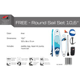F2 Stand Up Paddle Board FREE - Round Sail - SUP Set Größe wählbar Blau 2024/25