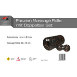 F2  Faszien Massage Rolle mit Doppelball Set
