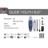 F2 SUP Stand Up Paddle Board Glide Surf Youth Grau - Größe wählbar