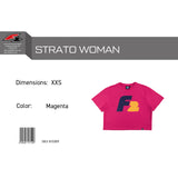 F2 Retro T-Shirt Strato Damen Crop Top Tshirt Magenta - Größe wählbar