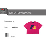 F2 Retro T-Shirt Strato Damen Crop Top Tshirt Magenta - Größe wählbar