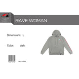 F2 Retro Rave Hoodie Ash Damen Sweatshirt Pullover Grau - Größe wählbar