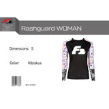 F2 Retro Rashguard Hibiskus Damen Funktionsshirt Wassersport - Größe wählbar