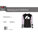 F2 Retro Rashguard Hibiskus Damen Funktionsshirt Wassersport - Größe wählbar
