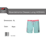F2 Retro Boardshorts Classic Long Aqua Damen Badeshorts Lang - Größe wählbar
