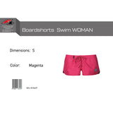 F2 Retro Boardshorts Swim Damen Badeshorts Kurz Magenta - Größe wählbar