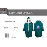 F2  Retro Surf Coat Unisex Poncho Jacke Petrol - Größe wählbar