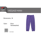 F2 Retro Vegas Jogginghose Plum Stonewashed Lila - Größe wählbar