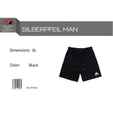 F2 Retro Silberpfeil Shorts Sweatshorts Schwarz - Größe wählbar